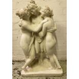 STATUE OF THE THREE GRACES, 80cm H x 50cm, Italian plaster/stone composite.