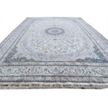 FINE PURE SILK ISPHAHAN DESIGN CARPET, 430cm x 310cm.