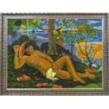 AFTER PAUL GAUGUIN (1848-1903) 'Te Arii Vahine - The King's Wife', oil on canvas, 87cm x 118cm,