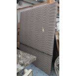 HEADBOARD, 200cm W, contemporary, brown and white checked fabric upholstered.