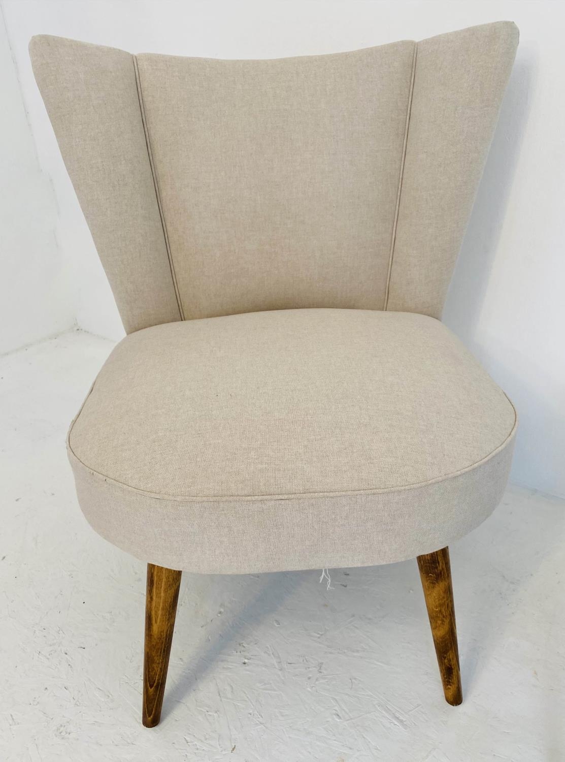 SIDE CHAIRS, a pair, 82cm x 65cm x 68cm, 1960s Danish style, neutral linen upholstery. (2) - Image 4 of 5