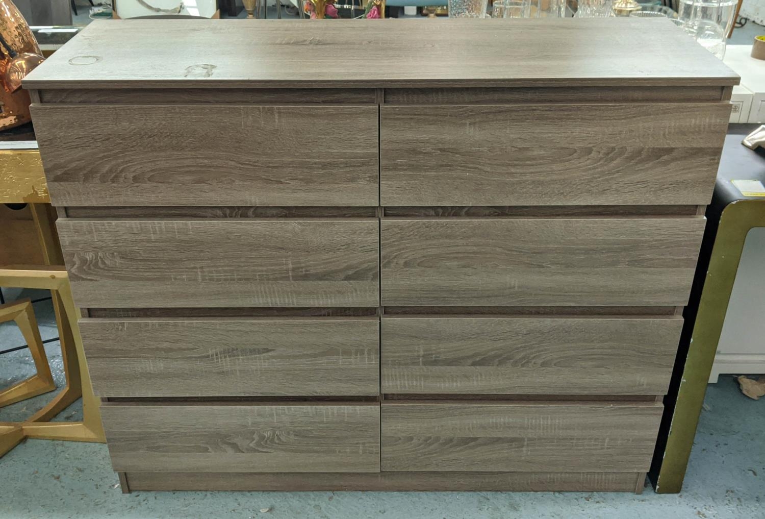 CHEST OF DRAWERS, contemporary, eight drawers, 120.5cm x 40cm x 100cm.