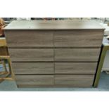 CHEST OF DRAWERS, contemporary, eight drawers, 120.5cm x 40cm x 100cm.