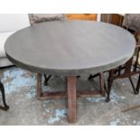 DINING TABLE, 121cm diam x 76cm H, contemporary design, quadraform base.