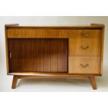 WRIGHTON SIDEBOARD, mid 20th century teak, with four drawers and tambour compartment, 107cm x 46cm x