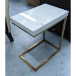 MARTINI TABLE, 47cm x 31cm x 56cm, 1960's French style, white glazed top.