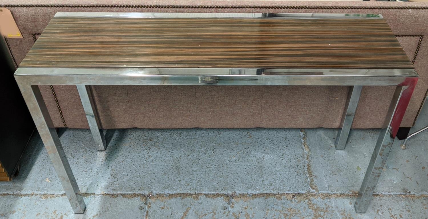 CONSOLE TABLE, 125cm x 40cm x 76cm, Macassar top. - Image 2 of 5