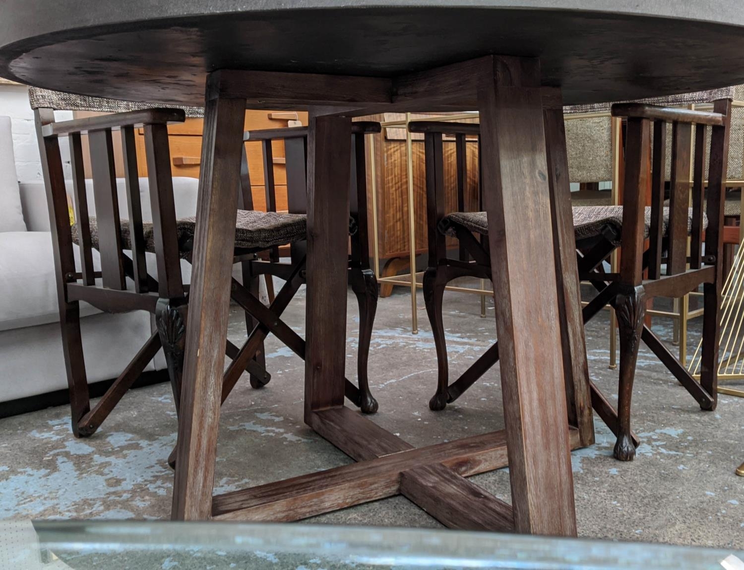 DINING TABLE, 121cm diam x 76cm H, contemporary design, quadraform base. - Image 2 of 6