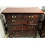 CHEST, 112cm x 56cm x 107cm H, George III mahogany of five drawers.