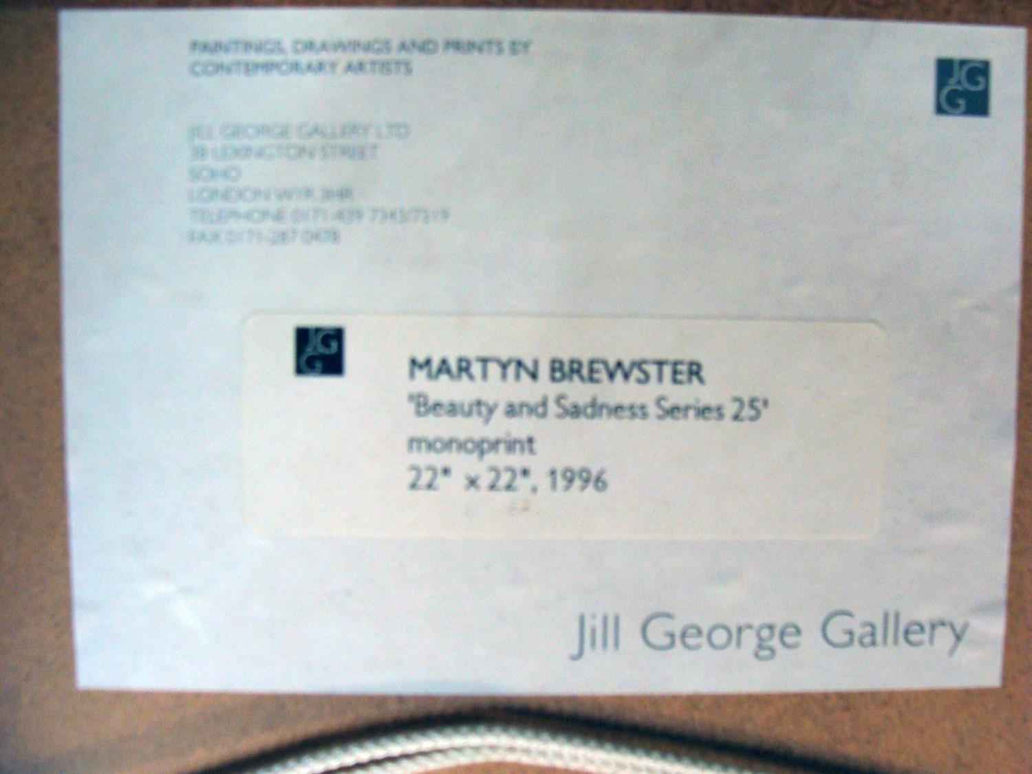 MARTYN BREWSTER (British, b.1952) 'Beauty and Sadness', 1966, a set of three monoprints, - Image 4 of 8