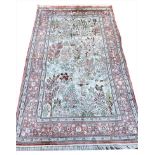 FINE PURE SILK HEREKE DESIGN RUG, 165cm x 93cm.