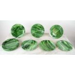 ARMANI CASA PLATES, a set of thirteen, malacite effect with seven glass armonial decorated place