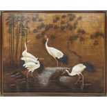 B. JOSEPH 'Cranes on the River', acrylic on canvas, 150cm x 120cm.