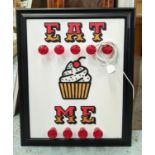 EAT ME, 95cm x 74cm, bespoke made light up wall art, by Bee Rich.