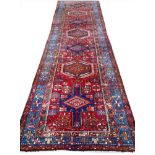 ANTIQUE KARAJA RUNNER, 330cm x 103cm.