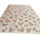 FINE SUZANI BUTTERFLY KILIM, 273cm x 198cm.