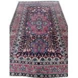 FINE ANTIQUE ISPHAHAN RUG, 202cm x 127cm.