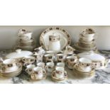 DINNER SERVICE, English fine bone china Royal Crown Derby, Derby borders, five piece, 12 place