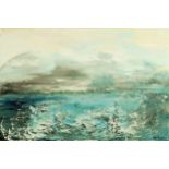 NIGEL KNGSTON 'Low Tide', acrylic on canvas, signed lower right, 100cm x 150cm.