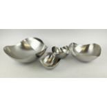 GEORG JENSEN BOWLS, largest 35cm W, one 25cm W and two 15cm. (4)