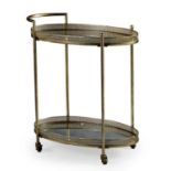 COCKTAIL TROLLEY, Maison Jansen style, gilt metal, 87x78x47