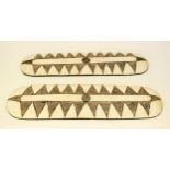 PAIR OF FANG SHIELDS, Gabon, 119cm x 34cm.