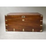 TRUNK, 19th century Chinese export camphorwood and brass bound with rising lid, 103cm x 45cm H x