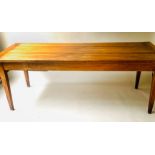 FARMHOUSE TABLE, 19th century French cherrywood planked and cleated with frieze drawer, 208cm x 80cm