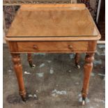 HEAL & SON WRITING TABLE, 70cm W x 60cm D x 80cm H, Victorian satinbirch with frieze drawer,