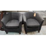 TUB CHAIRS, a pair, each 68cm x 70cm H. (2)