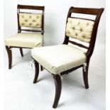 DINING CHAIRS, a set of six, Regency mahogany and ebonised strung, circa 1820, in cream upholstery