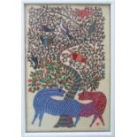 CONTEMPORARY INDIAN SCHOOL 'Birds in a Tree', 2001, acrylic on canvas, signed and dated lower right,