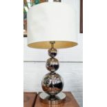 TABLE LAMP, 66cm H, contemporary silvered design, with shade.