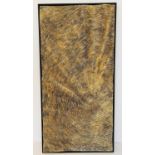 ABSTRACT WALL RELIEF PANEL, 120cm H x 60cm W x, wood grain effect on black ground.