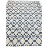 CONTEMPORARY SILK AND WOOL CARPET, 300cm x 240cm, Moroccan lattice design.