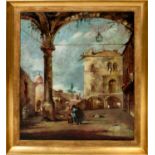 MANNER OF FRANCESCO GUARDI (Italian, 1712-1793) 'View of a Venetian Campo', oil on canvas, 60cm x