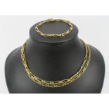 NECKLACE, 9ct gold chain link necklace, 80cm long, with a matching 9ct gold chain link bracelet,