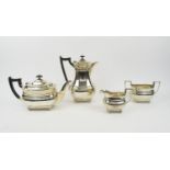 TEA AND COFFEE SERVICE, George V silver, Sheffield 1934, comprising tea pot, coffee pot, milk jug