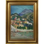 MAURICE TISSEYRE (French, 1920-2017) 'Villefranche', oil on canvas, signed, 34cm x 23cm, framed.