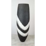 GABRIELE KOCH (German, b.1948) black and white patterned stoneware, initialled to base, 55cm H. (