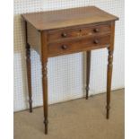 SIDE TABLE, 74cm H x 54cm W x 35cm D, Regency mahogany with two drawers.