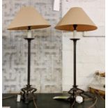 TABLE LAMPS, a pair, 73cm H Regency style, each with a shade. (2)