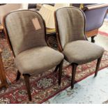 ART DECO CHAIRS, a set of four, 53cm x 90cm H. walnut. (4) (with faults)