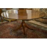 BREAKFAST TABLE, 74cm H x 152cm diam, Regency style mahogany, with circular top and brass castors.