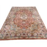 FINE PART SILK TABRIZ RUG, 210cm x 150cm.