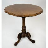 OCCASIONAL LAMP TABLE, 48cm x 65cm H, Victorian mahogany with tripod base carved.