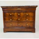 COMMODE, late 19th century French Louis Philippe, figured walnut, with four long drawers and St