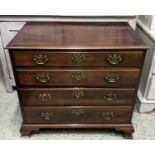 CHEST, 76cm H x 84cm x 52cm, 19th century Georgian design mahogany of four drawers with ogee