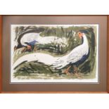 DAVID KOSTER (British, b.1926) 'White Pheasants', lithograph, signed and numbered, from an edition