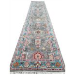 CONTEMPORARY BAKSHAISH DESIGN RUNNER, 385cm x 79cm.